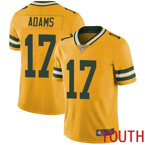 Green Bay Packers Limited Gold Youth #17 Adams Davante Jersey Nike NFL Rush Vapor Untouchable->green bay packers->NFL Jersey